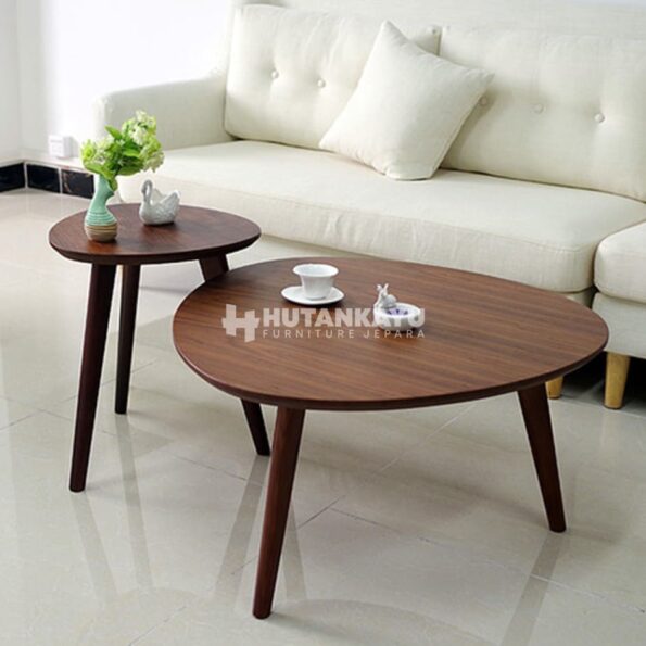 Meja Coffe Table 2 Minimalis Dark Brown