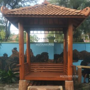 Gazebo Glugu 2x2 Kayu Kelapa