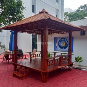 Gazebo Jati 2,5x2,5 Ukir Minimalis
