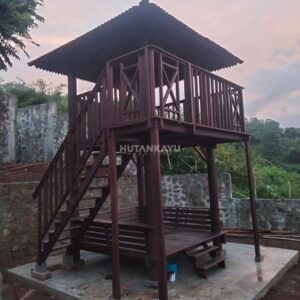 Gazebo Tingkat Glugu 2,5x2,5 Kayu Glugu