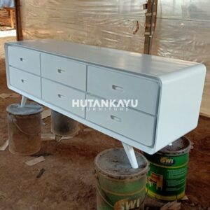 Meja TV Retromix White