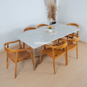 Set Meja Makan Marmer Zephyr