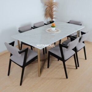 Set Meja Makan Marmer Zephyru