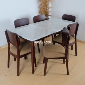 Set Meja Makan Radclima Marmer Carrara