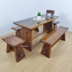 Set Meja Makan Trembesi Merlin Hutankayu Furniture Mebel Jati Jepara 01