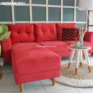 Sofa L Minimalis Red