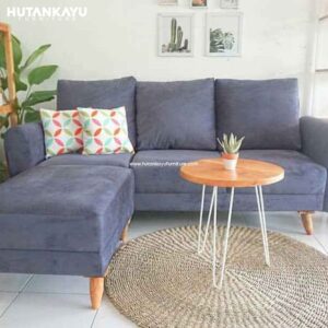Sofa Sudut Minimalis Jati Grey