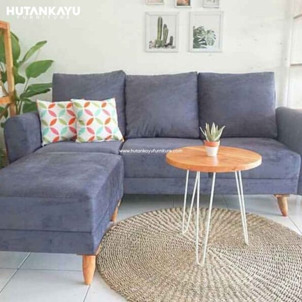 Sofa Sudut Minimalis Jati Grey