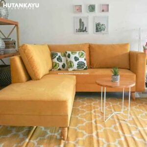 Sofa L Minimalis Dark Yellow