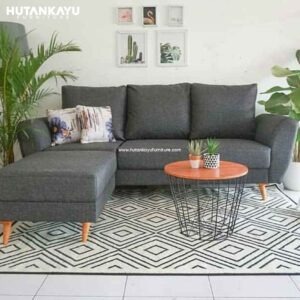 Sofa L Minimalis Dark Grey