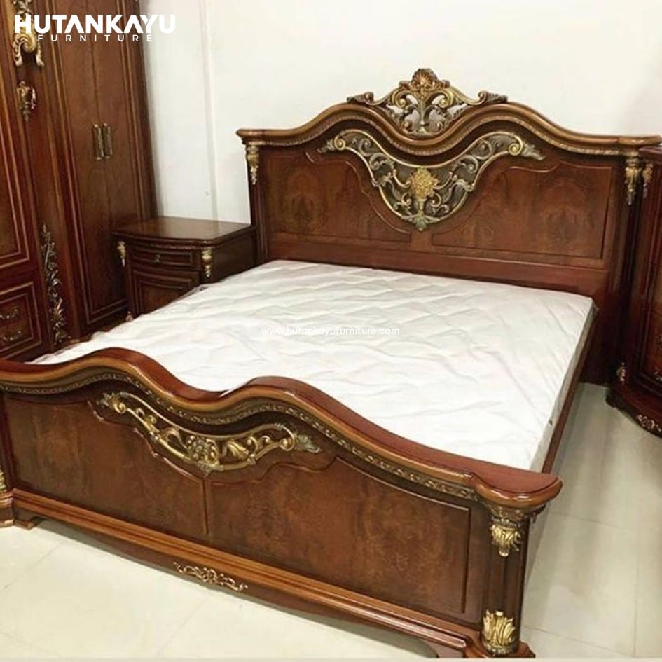 Tempat Tidur Dipan Ukir Minimalis Jati Hutankayu Furniture Mebel Jati Jepara 01