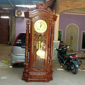 Lemari Jam Hias Mawar Brown
