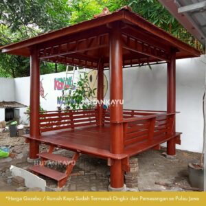 Gazebo Glugu 2,5 x 2,5 Hutankayu Furniture Mebel Jati Jepara