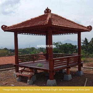 Gazebo Glugu 3 x 3 Tiang Bubut Hutankayu Furniture Mebel Jati Jepara