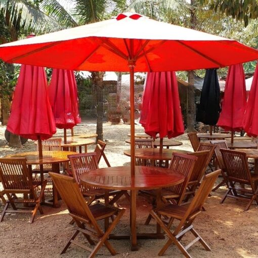 Meja Payung Taman Bulat Kantata Hutankayu Furniture Mebel Jati Jepara