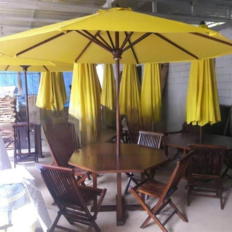 Meja Payung Taman Octagonal Hutankayu Furniture Mebel Jati Jepara