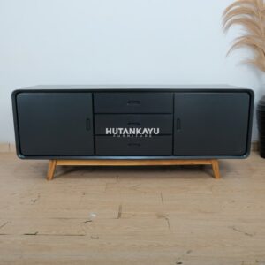 Bufet Meja TV Kiana Credenza TV Stand Hutankayu Furniture Mebel Jati Jepara 01