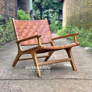 Kursi Cafe Keke Kursi Santai Kulit Asli Kayu Jati