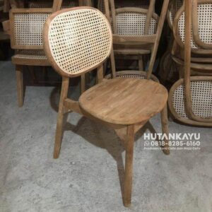 Kursi Cafe Padora Minimalis Jati Mix Rotan Murah  Kursi Kafe Resto