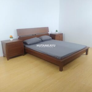 Set Tempat Tidur Nakas Daria Kayu Jati Dipan Ranjang Hutankayu Furniture Mebel Jati Jepara 01
