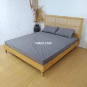 Tempat Tidur Dipan Efron Ranjang Minimalis Kayu Jati Rotan Hutankayu Furniture Mebel Jati Jepara 01