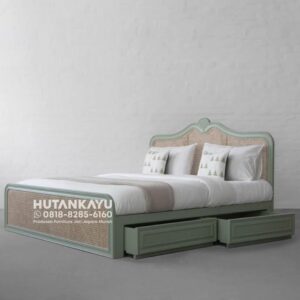 Tempat Tidur Dipan Ranjang Kuki Kayu Mahoni