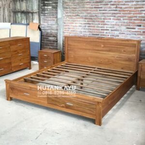 Tempat Tidur Dipan Ranjang Tiga Kayu Jati