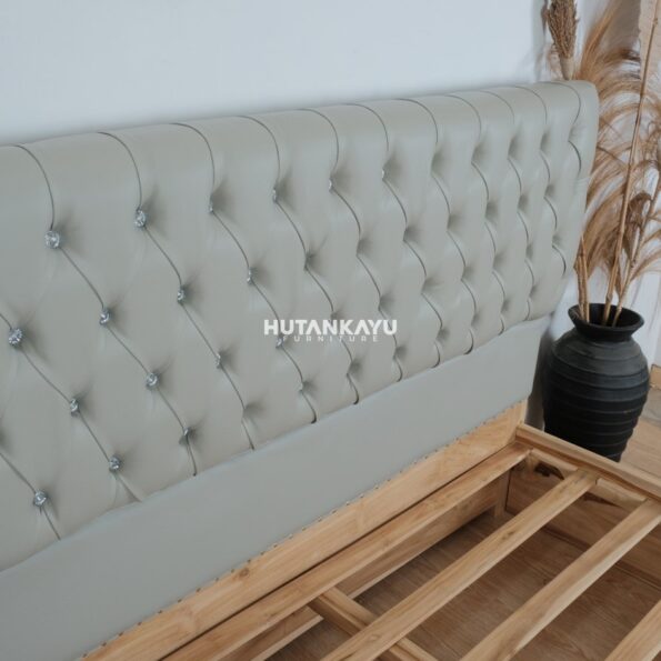Tempat Tidur Dipan Vika Laci 2 Sandaran Jok Kayu Jati - Image 4