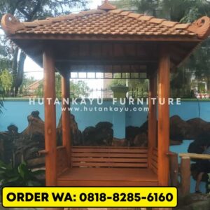 Gazebo Kayu Glugu Kelapa 2×2 Meter
