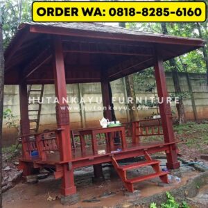 Gazebo Kayu Jati 2,5×2,5 Meter (2)