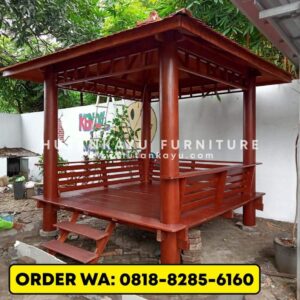Gazebo Kayu Kelapa 2,5×2,5 Meter