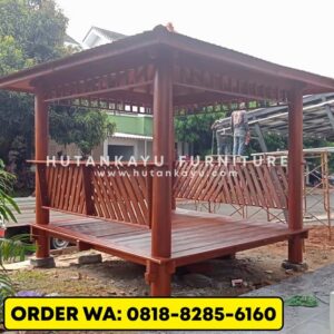Gazebo Kayu Kelapa 2,8×2,8 Meter