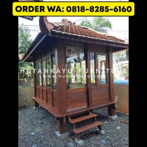 Gazebo Kayu Kelapa 2×3,5 Meter Model Tertutup