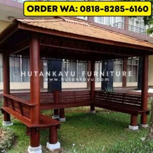 Gazebo Kayu Kelapa 3×4 Meter Model Duduk U