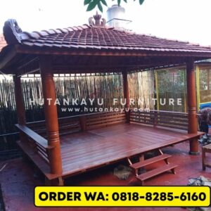 Gazebo Kayu Kelapa 3×4 Meter Tiang Bubut