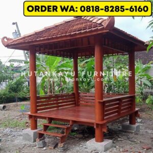 Gazebo Kayu Kelapa Glugu 2,5×2,5 Meter