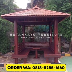 Gazebo Kayu Kelapa Glugu 2,5×3 Meter Model U