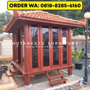 Gazebo Kayu Kelapa Glugu 2,5×3,5 Meter Model Tertutup