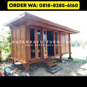 Gazebo Kayu Kelapa Glugu 2×6 Meter Model Tertutup