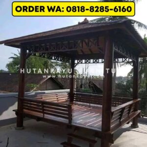 Gazebo Kayu Kelapa Glugu 3×3 Meter Pagar Keliling (2)