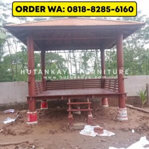 Gazebo Kayu Kelapa Glugu 3×3 Meter Tiang Bubut (3)