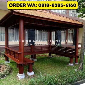 Gazebo Kayu Kelapa Glugu 3×4 Meter Model Model Dudukan