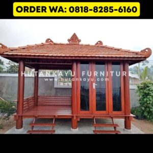 Gazebo Kayu Kelapa Glugu 4×2 Meter Model Setengah Tertutup (2)