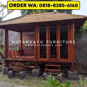 Gazebo Kayu Kelapa Glugu 4×2 Meter Model Setengah Tertutup (3)