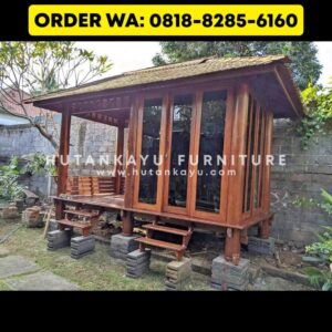 Gazebo Kayu Kelapa Glugu 4×2 Meter Model Setengah Tertutup (5)