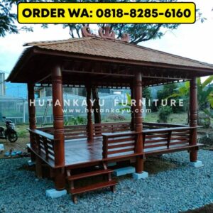 Gazebo Kayu Kelapa Glugu 4×3 Meter Tiang Bulat