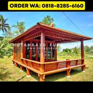 Gazebo Kayu Kelapa Glugu 4×6 Meter Model Setengah Tertutup (2)