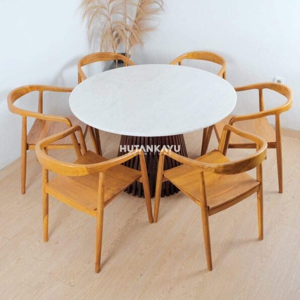 Set Meja Makan Marmer Jaxton