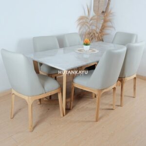 Set Meja Makan Marmer Magnito