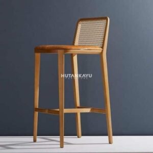 Kursi Bar Baroque Rattan Cafe Bar Stool Chair